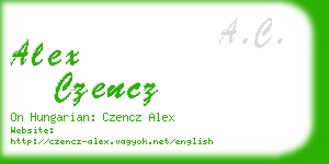 alex czencz business card